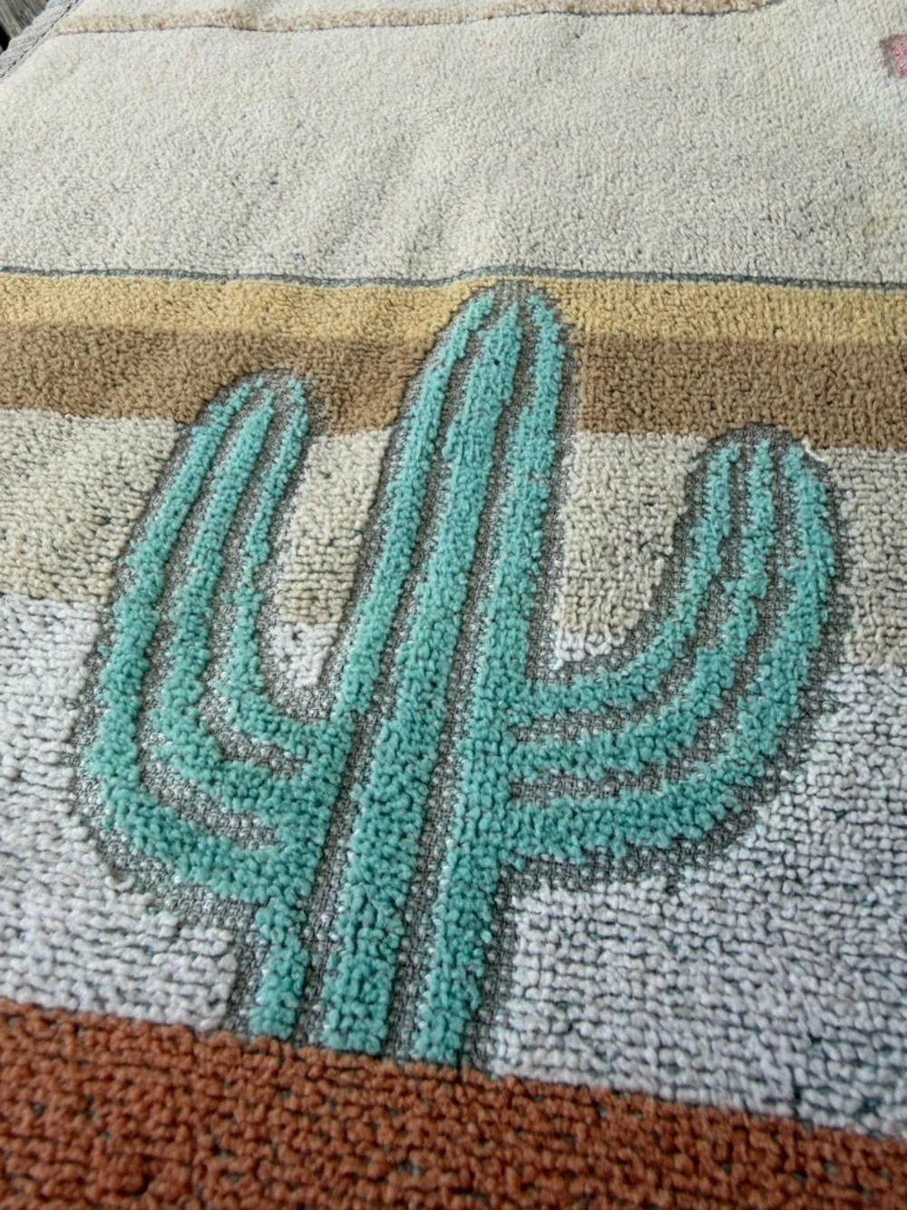 Vintage Royal Terry Adobe Pueblo Southwestern Village Beach Towel Brazil 30x60